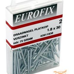 Draadnagel 3.0X65 PK (100GR) Verzinkt Blister Eurofix