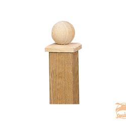 Paalornament Bol 10 x 10 cm. Hout