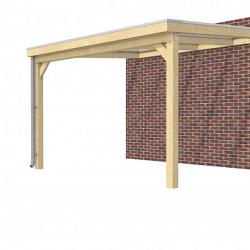 Hillhout vuren veranda Excellent 400, 412 x 360 cm, dakplaat helder, onbehandeld.