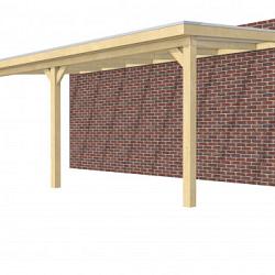 Hillhout vuren veranda Excellent 700, 712 x 360 cm, dakplaat opaal, onbehandeld.