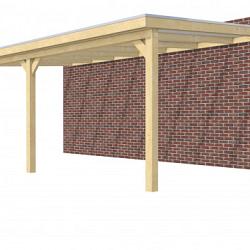 Hillhout vuren veranda Excellent 700, 712 x 410 cm, dakplaat opaal, onbehandeld.