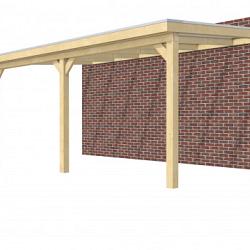 Hillhout vuren veranda Excellent 600, 612 x 360 cm, dakplaat helder, onbehandeld.