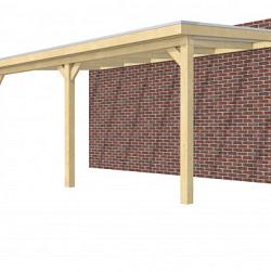 Hillhout vuren veranda Excellent 600, 612 x 360 cm, dakplaat opaal, onbehandeld.