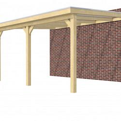 Hillhout vuren veranda Excellent 500, 512 x 360 cm, dakplaat helder, onbehandeld.