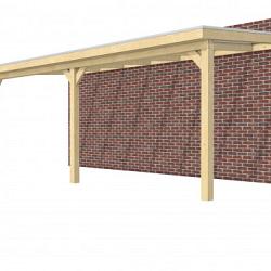 Hillhout vuren veranda Excellent 700, 712 x 310 cm, dakplaat helder, onbehandeld.