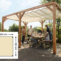 Douglas Pergola Houtpakket 324 x 324 cm. t.b.v. Schaduwdoek 290 x 300 cm. Kleurloos Geïmpregneerd  W12400