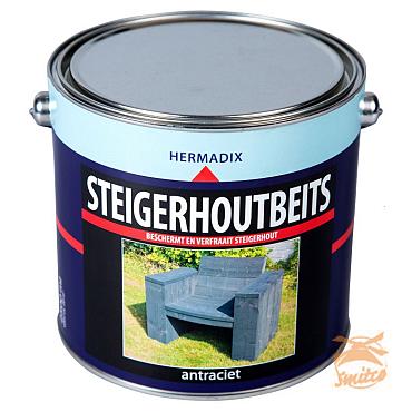 Steigerhoutbeits 2,5 ltr. Antraciet