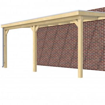 Hillhout vuren veranda Excellent 600, 612 x 310 cm, dakplaat helder, onbehandeld.