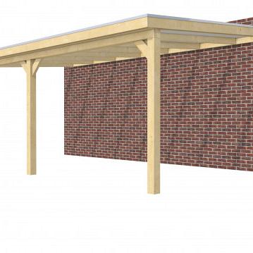 Hillhout vuren veranda Excellent 700, 712 x 410 cm, dakplaat opaal, onbehandeld.