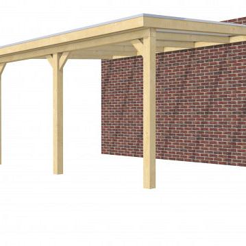 Hillhout vuren veranda Excellent 500, 512 x 360 cm, dakplaat helder, onbehandeld.