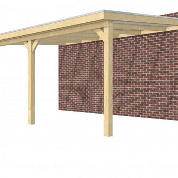 Hillhout vuren veranda Excellent 600, 612 x 410 cm, dakplaat opaal, onbehandeld.