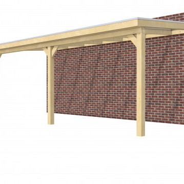 Hillhout vuren veranda Excellent 700, 712 x 310 cm, dakplaat helder, onbehandeld.