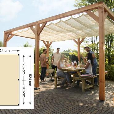 Douglas Pergola Houtpakket 324 x 524 cm. t.b.v. Schaduwdoek 290 x 500 cm. Kleurloos Ge#mpregneerd  W12405