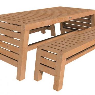 Tuinset Riva Excellent, 2 x Bank En 1 x Tafel, Onbehandeld  1023870