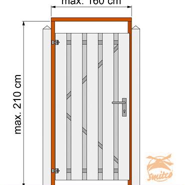 Tuindeurkozijn Hardhout Met Aanslaglat, Max. 160 cm. Breed W07537 =V