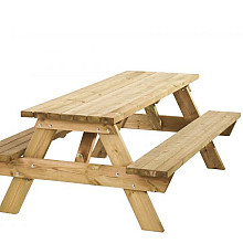 Picknicktafel Bobito, 42 mm. Dik, Bladmaat 220 x 71 cm.  W11024